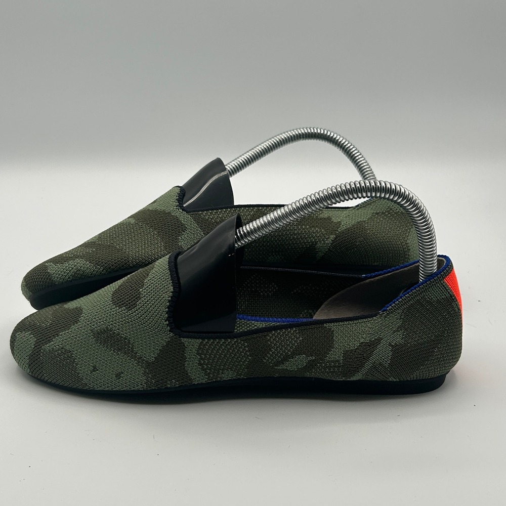 Rothy's The Loafer Women 6.5 Olive Camo Knit Sustainable Flat Commuter Shoes